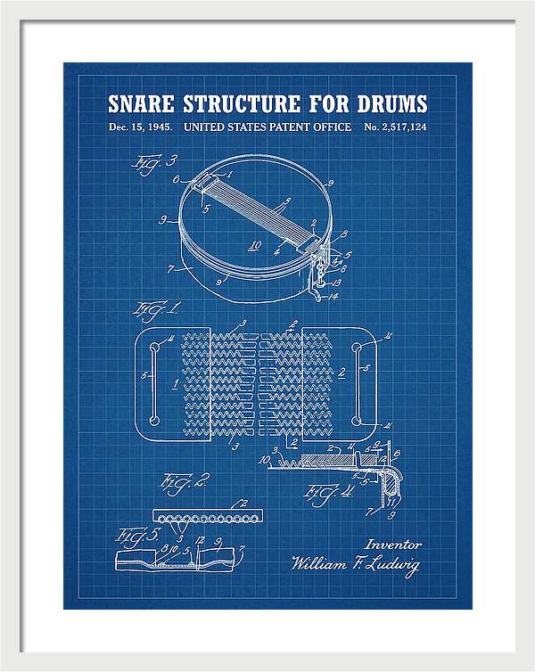 Snare Structure For Drums Ludwig Blueprint Patent Us2517124a