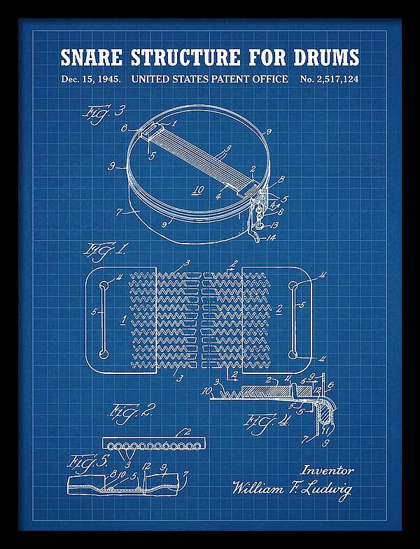 Snare Structure For Drums Ludwig Blueprint Patent Us2517124a