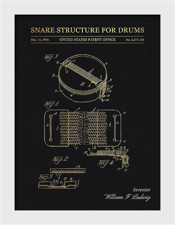Snare Structure For Drums Ludwig Gold Patent Us2517124a