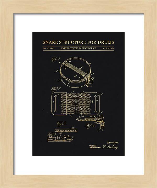 Snare Structure For Drums Ludwig Gold Patent Us2517124a