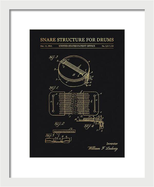 Snare Structure For Drums Ludwig Gold Patent Us2517124a