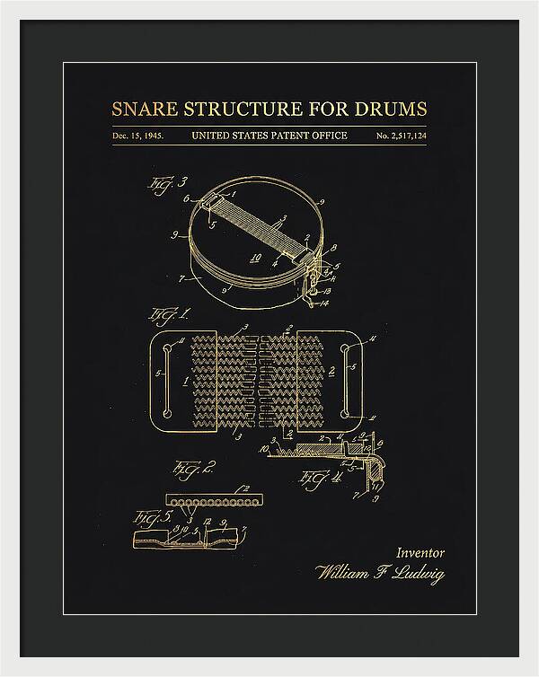 Snare Structure For Drums Ludwig Gold Patent Us2517124a