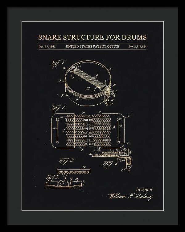Snare Structure For Drums Ludwig Gold Patent Us2517124a