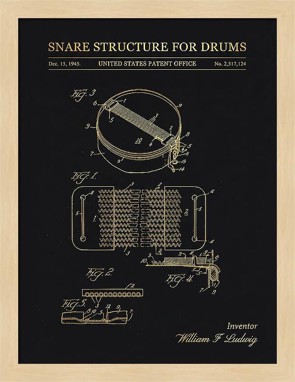 Snare Structure For Drums Ludwig Gold Patent Us2517124a