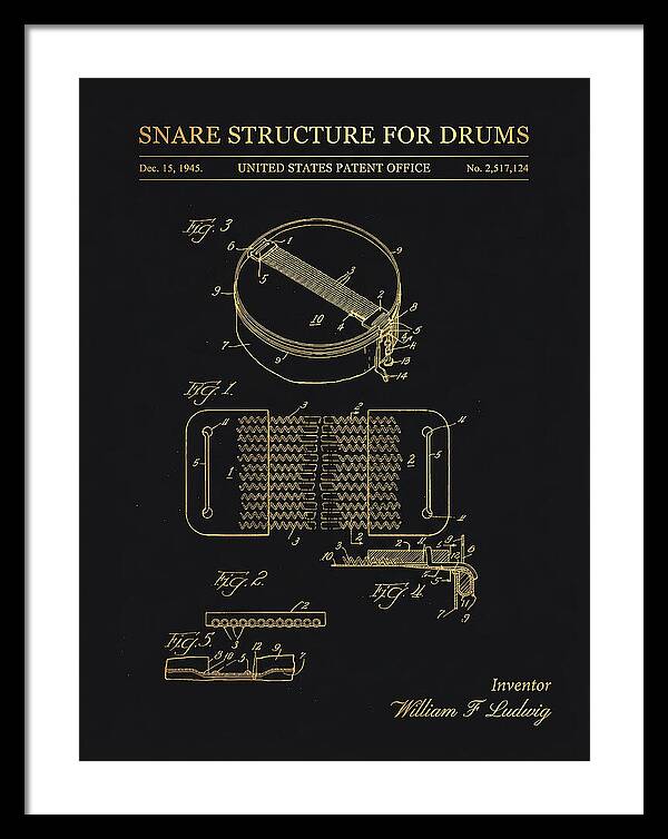 Snare Structure For Drums Ludwig Gold Patent Us2517124a