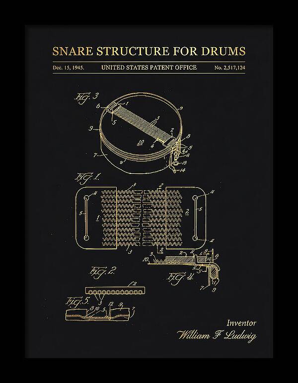 Snare Structure For Drums Ludwig Gold Patent Us2517124a