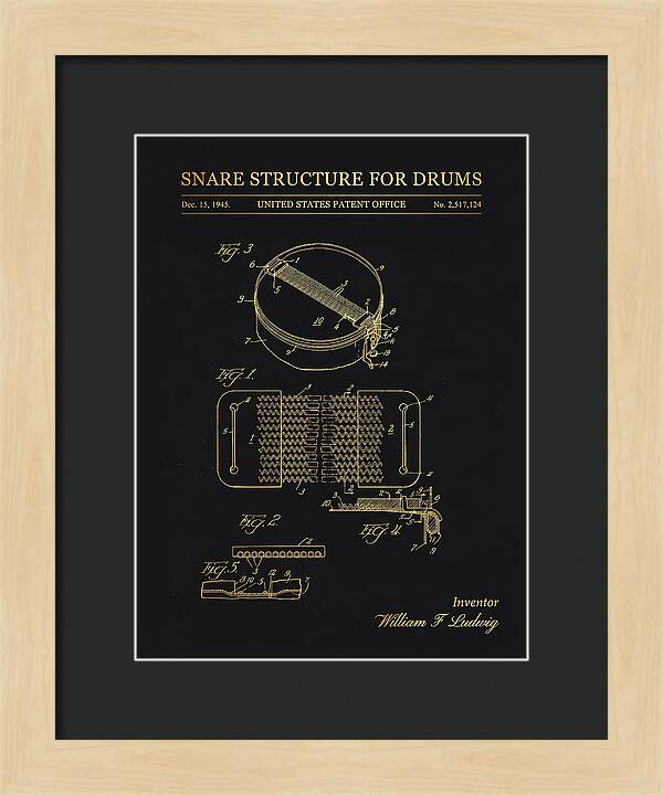 Snare Structure For Drums Ludwig Gold Patent Us2517124a