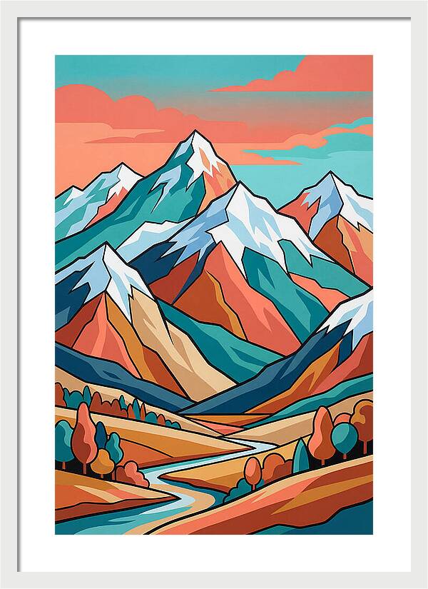 Snow Capped Mountain Serenity