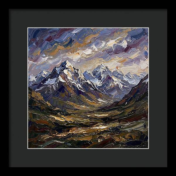 Snow Capped Mountains In Palette Knife