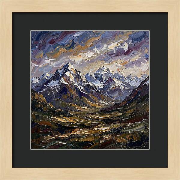 Snow Capped Mountains In Palette Knife