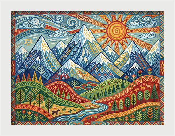 Snow Capped Mountains Landscape
