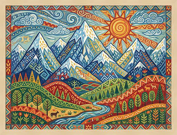 Snow Capped Mountains Landscape