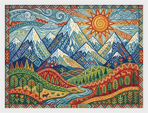 Snow Capped Mountains Landscape