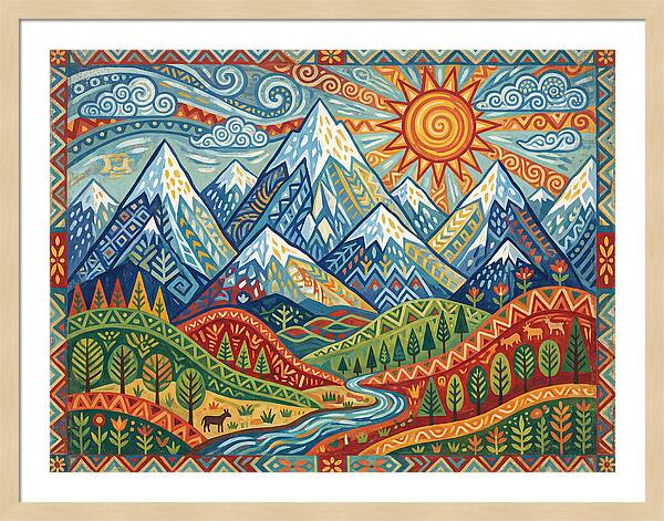 Snow Capped Mountains Landscape