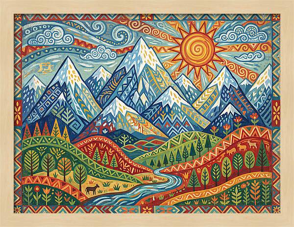 Snow Capped Mountains Landscape