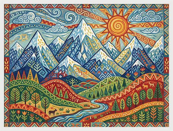 Snow Capped Mountains Landscape