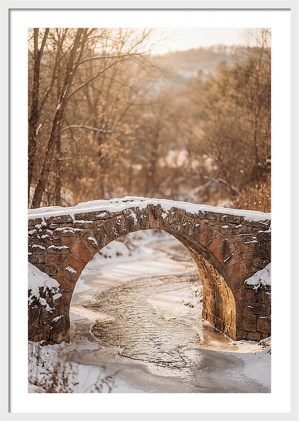 Snow Covered Stone Bridge
