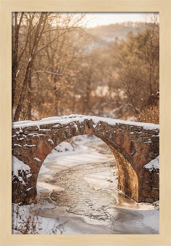 Snow Covered Stone Bridge