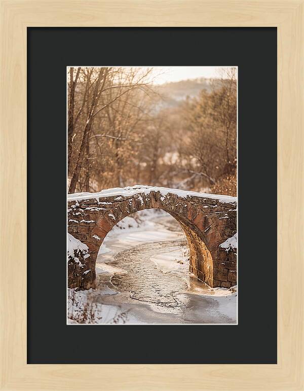 Snow Covered Stone Bridge