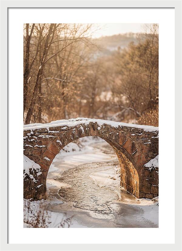 Snow Covered Stone Bridge