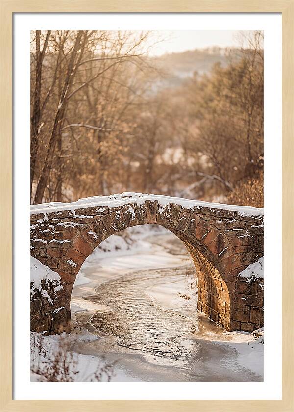 Snow Covered Stone Bridge
