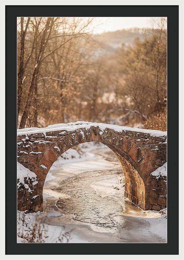 Snow Covered Stone Bridge