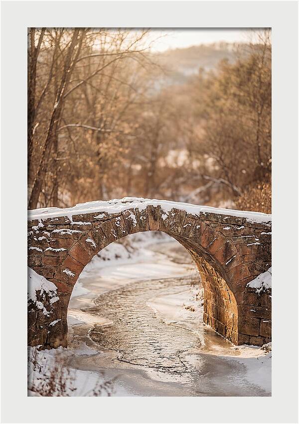 Snow Covered Stone Bridge
