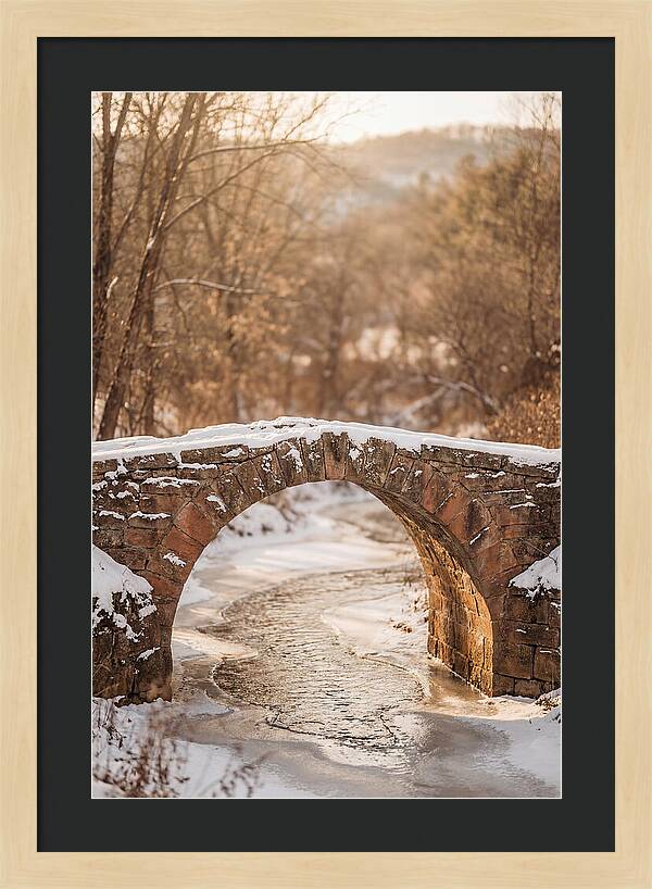 Snow Covered Stone Bridge