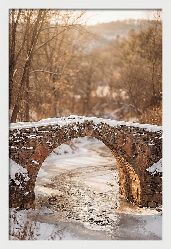 Snow Covered Stone Bridge