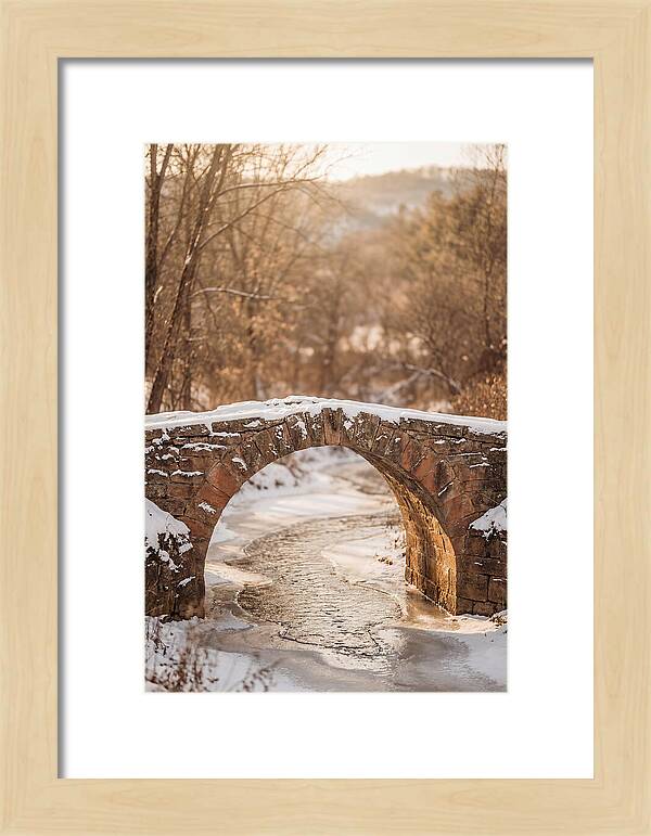 Snow Covered Stone Bridge