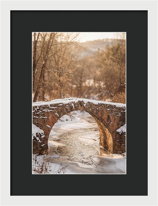 Snow Covered Stone Bridge