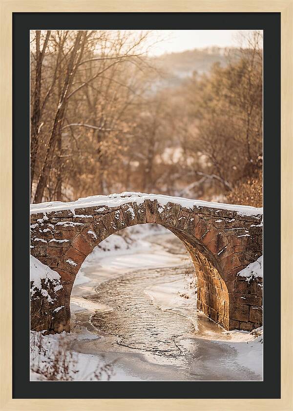 Snow Covered Stone Bridge