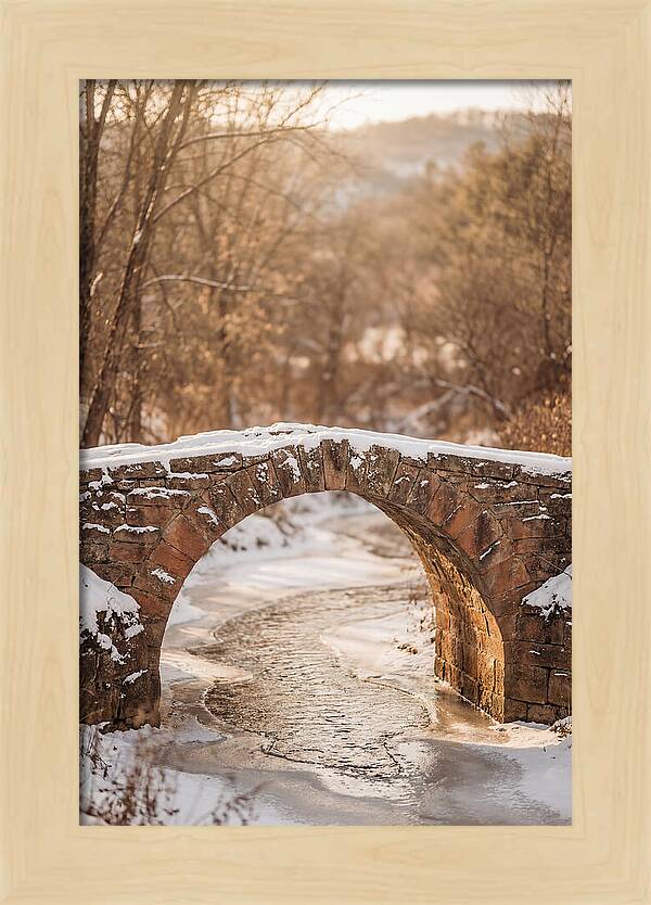 Snow Covered Stone Bridge