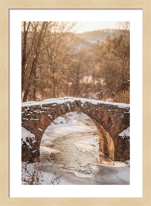 Snow Covered Stone Bridge