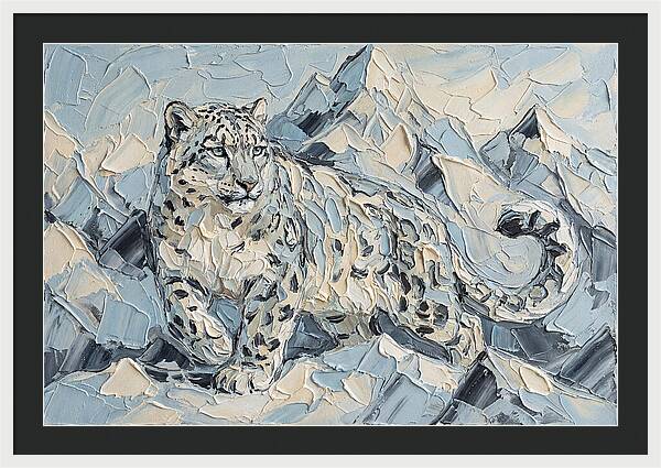 Snow Leopard Among Mountains