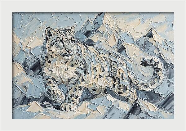 Snow Leopard Among Mountains