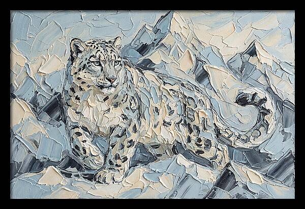Snow Leopard Among Mountains