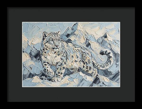 Snow Leopard Among Mountains