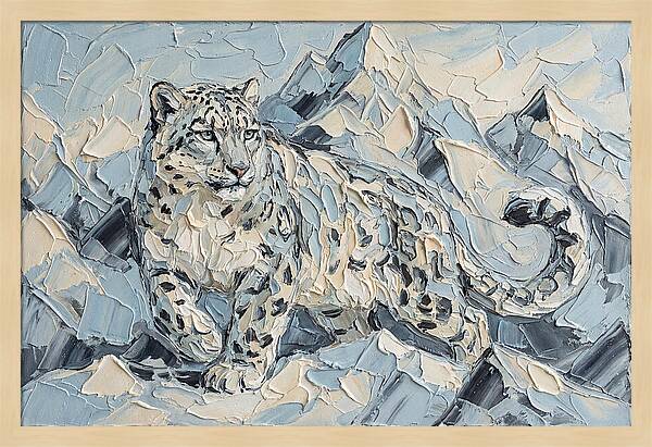 Snow Leopard Among Mountains