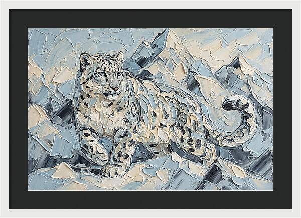 Snow Leopard Among Mountains