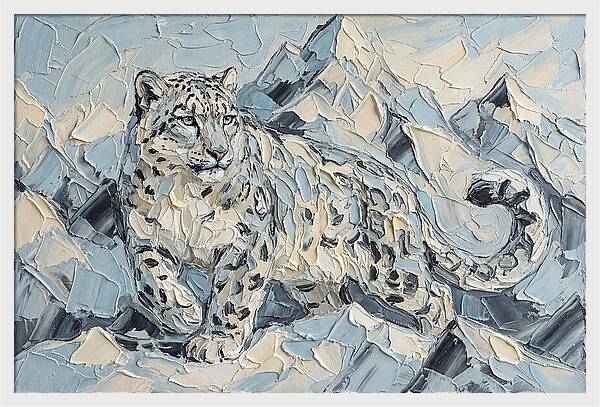Snow Leopard Among Mountains