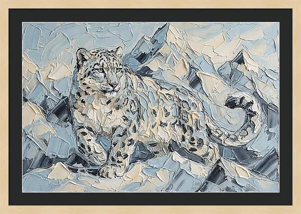 Snow Leopard Among Mountains