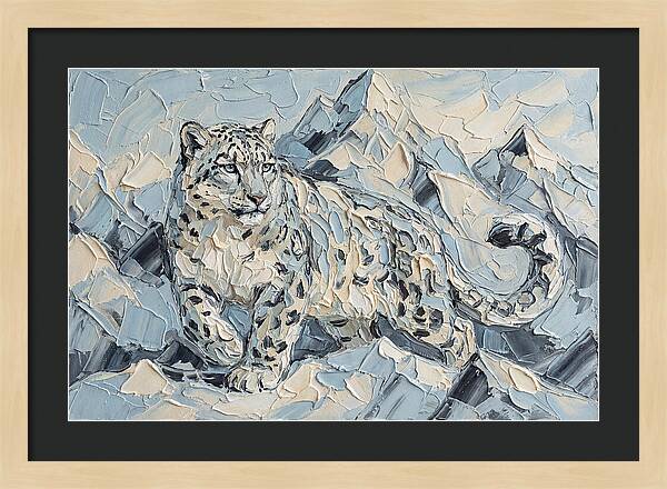 Snow Leopard Among Mountains