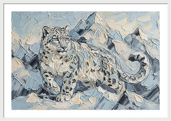 Snow Leopard Among Mountains