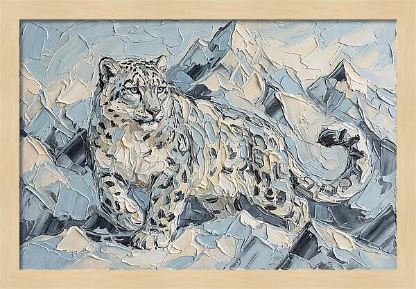 Snow Leopard Among Mountains
