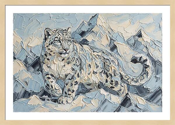 Snow Leopard Among Mountains