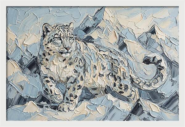 Snow Leopard Among Mountains