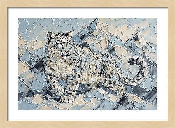Snow Leopard Among Mountains