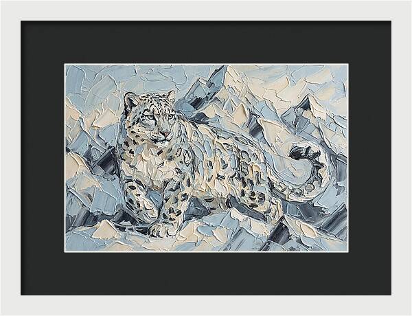 Snow Leopard Among Mountains