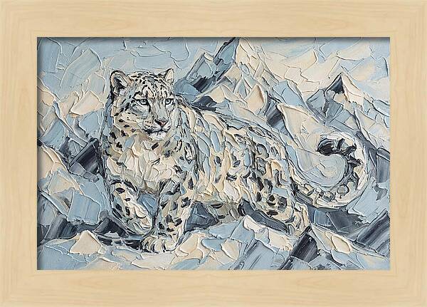 Snow Leopard Among Mountains